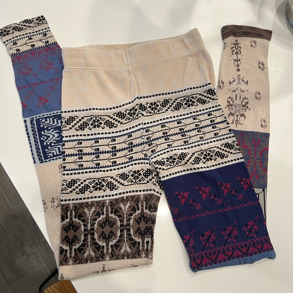 Free People Tribal Print Knit Leggings